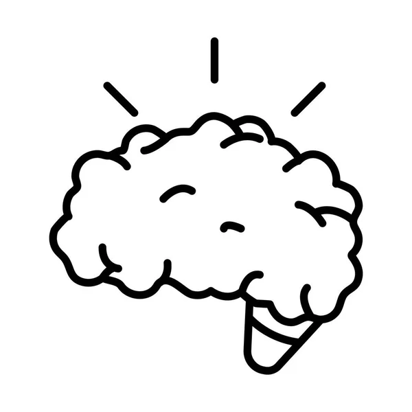 Hersenen menselijke lijn stijl pictogram — Stockvector