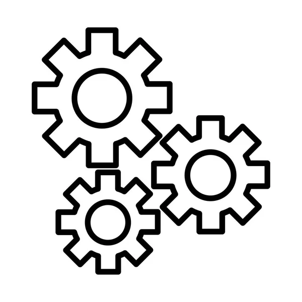 Gears settings line style icon — Stock Vector