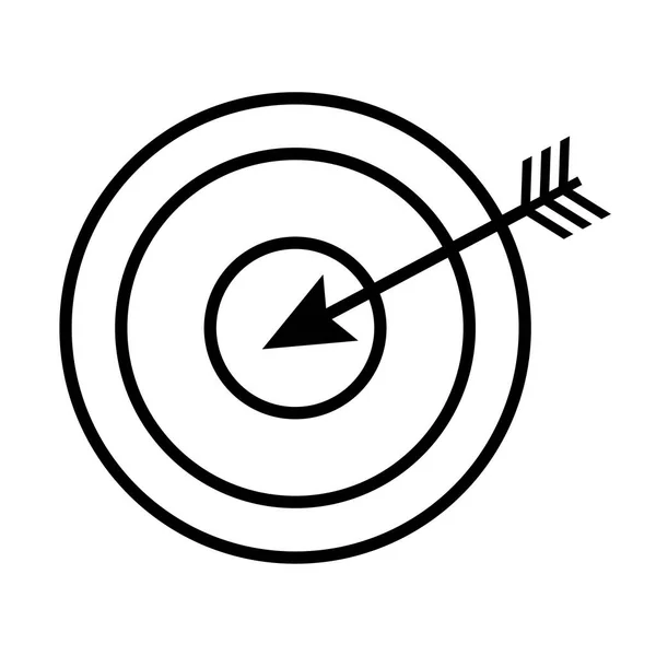 Target and arrow line style icon — Stock Vector