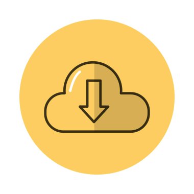 bulut hesaplama ve ok indirme blok biçimi simgesi