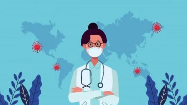 Bayan doktor size teşekkür ediyor doktor ve hemşireler mesaj kampanyası