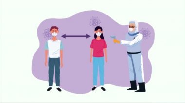 Termometresi olan biyo-sosyal hizmetler çalışanı ve 19 kontrollü hastalar