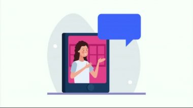 Tablette çalışan kadın covid19 için çevrimiçi bağlandı