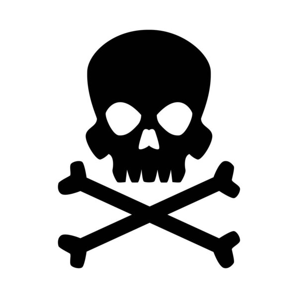 изолированная иконка черепа опасности
