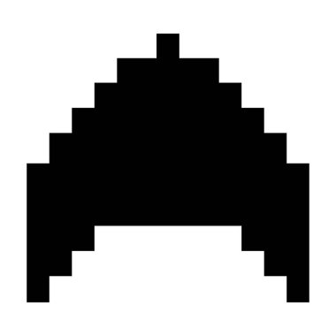 Uzay gemisi 8 bit pixelated siluet