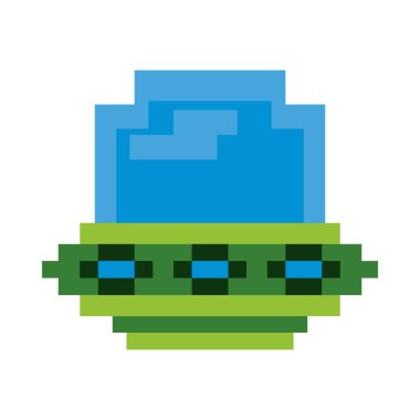 UFO uçan 8 bit pikselli simge
