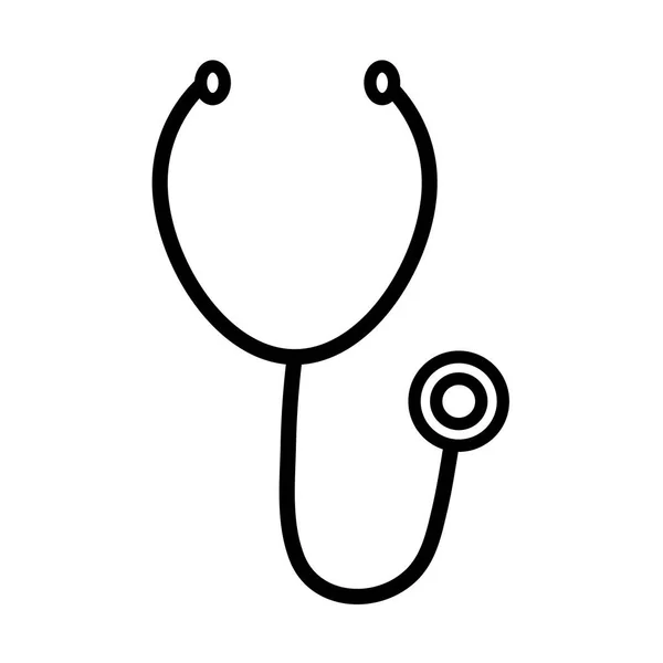 Estetoscopio accesorio médico línea estilo icono — Vector de stock