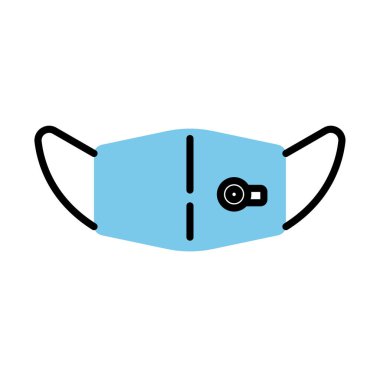Filtre koruması aksesuar satırlı tıbbi maske yarı renk simgesi