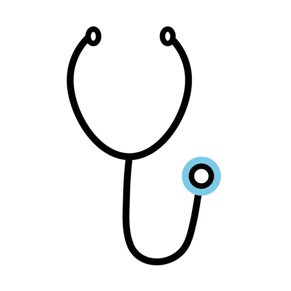Stetoskop medyczny akcesoria linii pół kolor styl ikona — Wektor stockowy