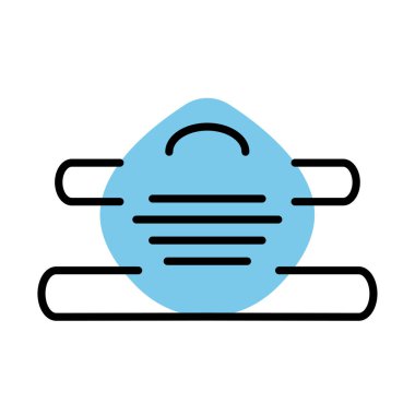 tıbbi maske koruma aksesuar satırı yarı renk simgesi