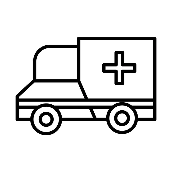 Ambulância ícone estilo linha de veículo de emergência —  Vetores de Stock