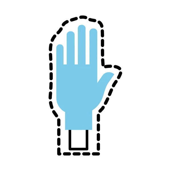 Гумові рукавички лінія напівкольоровий стиль значок — стоковий вектор