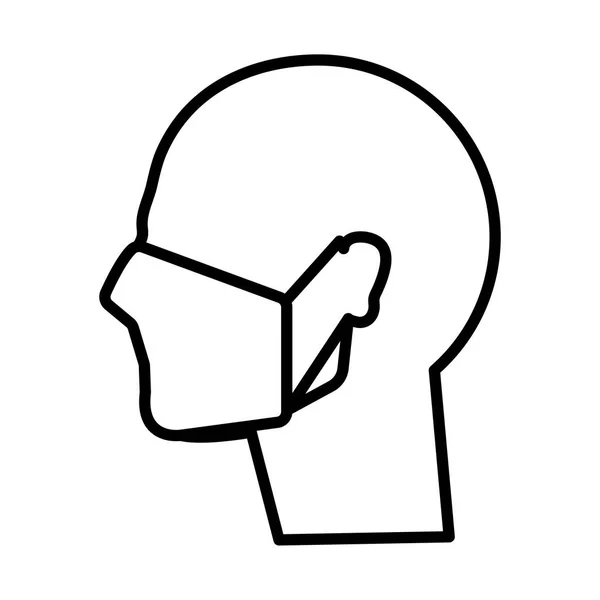 Profil mit Stilikone für Gesichtsmaske — Stockvektor
