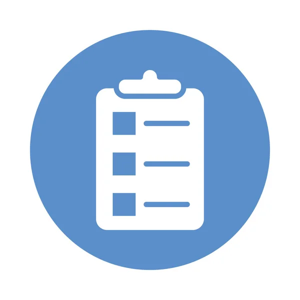Clipboard checklist block style icon — Stock Vector