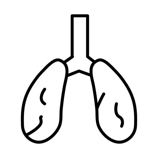 Línea de pulmones humanos icono de estilo — Vector de stock