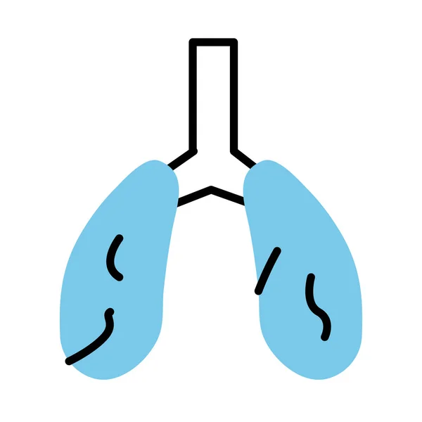 Menschliche Lungen Linie halb Farbe Stil-Symbol — Stockvektor