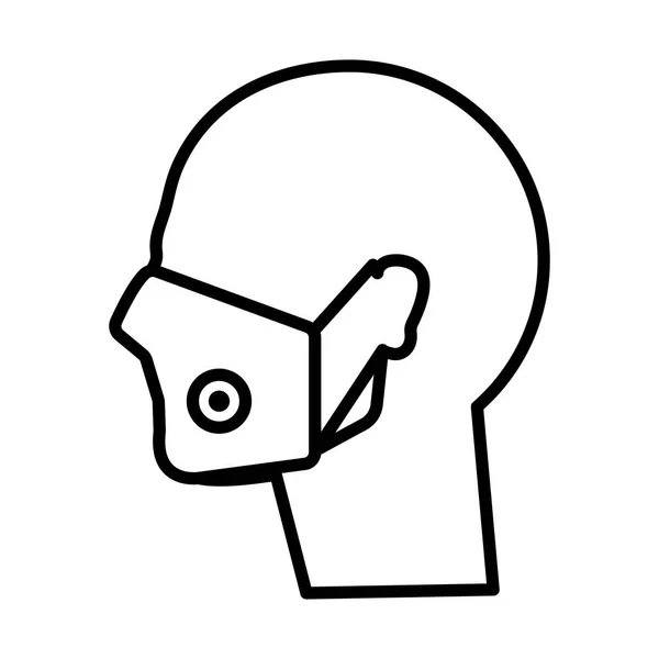 Profil pomocí ikony stylu masky obličeje — Stockový vektor