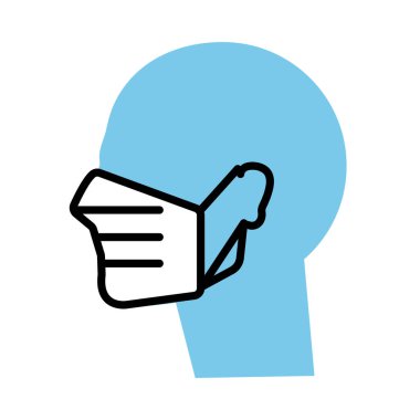 yüz maskesi çizgisi yarı renk simgesi kullanan profil