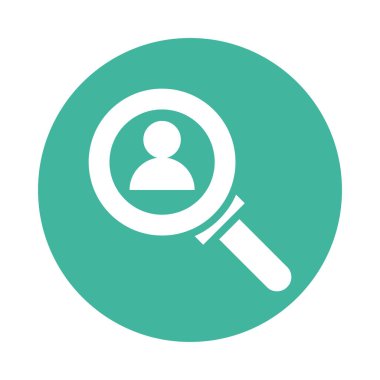 büyüteç ve kişi blok biçim simgesi