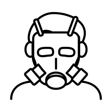 biyo-sosyal maske çizgisi biçimi simgesi giyen kişi