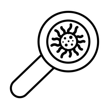 Covid19 virüs parçacık çizgisi tarzında büyüteç