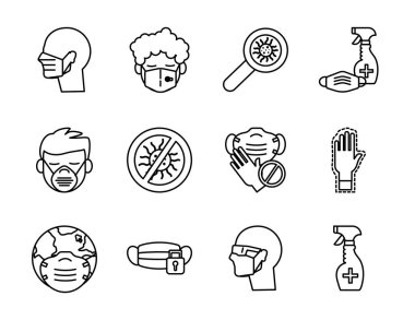 covid19 ve ekipman koruma simgesi demeti