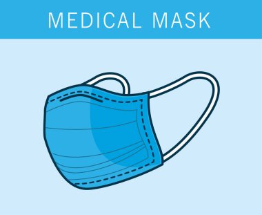 mavi tıbbi maske koruma aksesuar simgesi