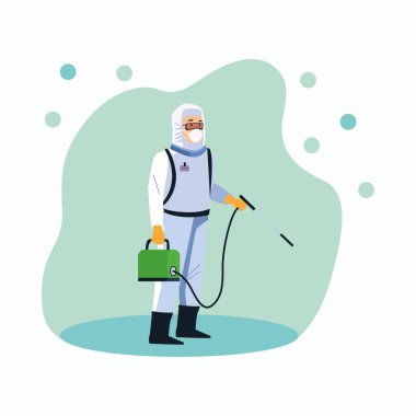 Kovid19 önleme için sprey dezenfektanlı biyogüvenlikçi.