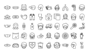 covid19 ve ekipman koruma simgesi demeti