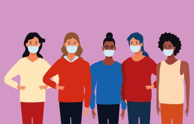 Sağlık maskesi takan gençler