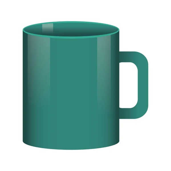 Kahve kupası canlı yeşil renk simgesini izole et — Stok Vektör