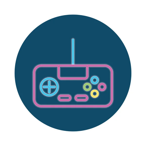 Control de videojuegos icono de estilo neón — Archivo Imágenes Vectoriales