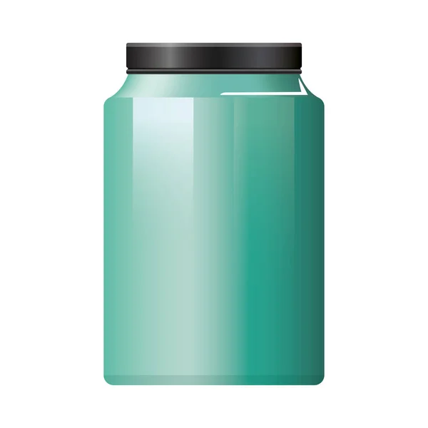Topfflasche Produkt mit metallischer grüner Farbe — Stockvektor