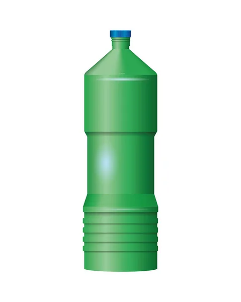 Producto de botella con icono de color verde metálico — Vector de stock