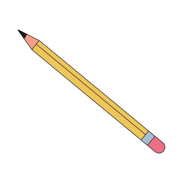 Bleistift Graphit Schule Versorgungsmaterial Symbol — Stockvektor