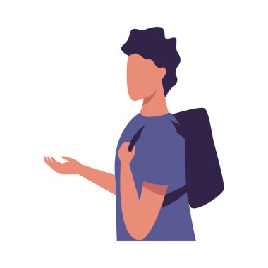 Genç adam moda karakteri.