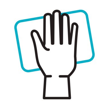 El temizliği yüzey çizgisi biçimi simgesi