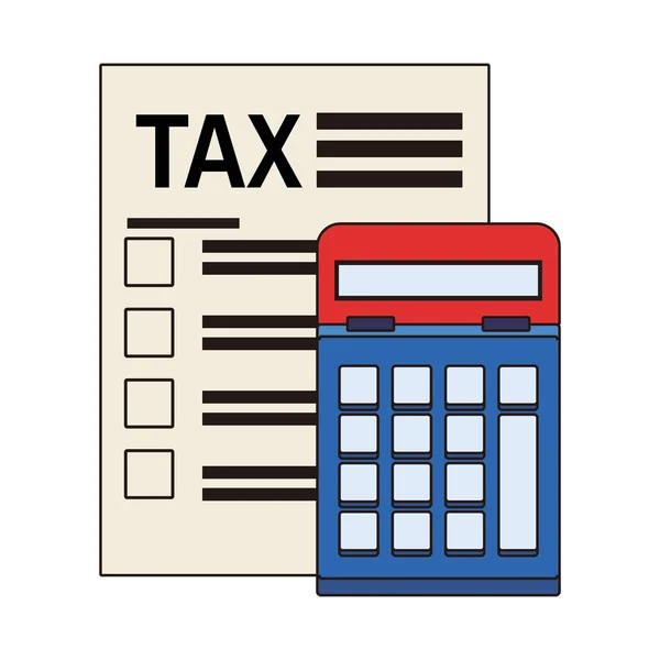 Dokument finansowy podatkowy z kalkulatorem — Wektor stockowy