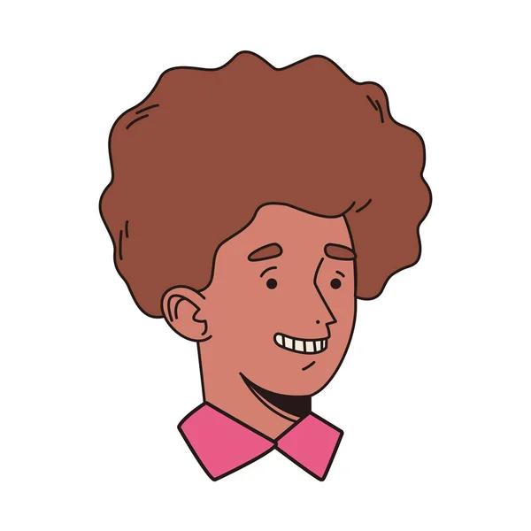 Afro jungen Mann männlichen Avatar-Charakter — Stockvektor