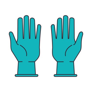 kauçuk eldiven çizgisi tarzı simgesi