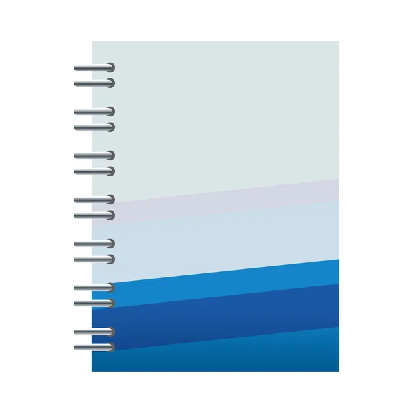 Notizbuch mit blau-weißer Schreibwarenvorlage — Stockvektor
