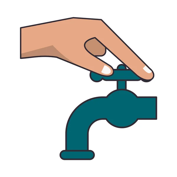 Wasserhahn Wasser isoliert Symbol — Stockvektor