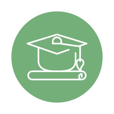 mezuniyet şapkası ve sertifika simgeleri