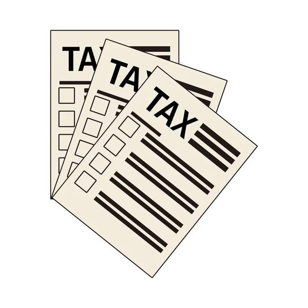 Vergi belgesi kağıdı izole edilmiş simge — Stok Vektör