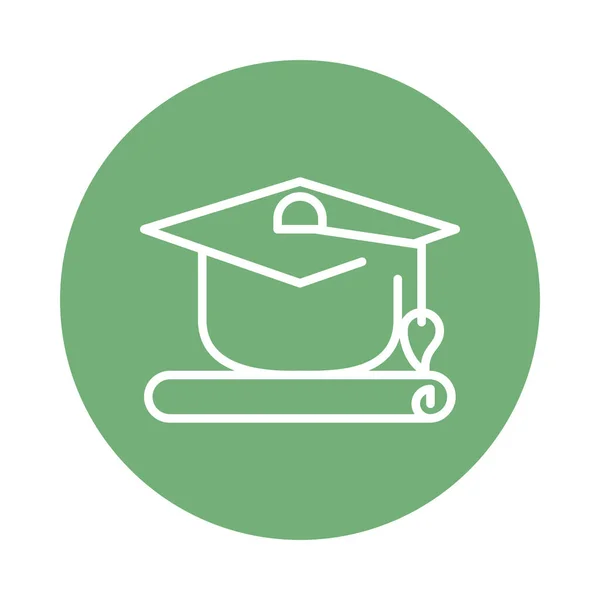 毕业帽和证书图标 — 图库矢量图片