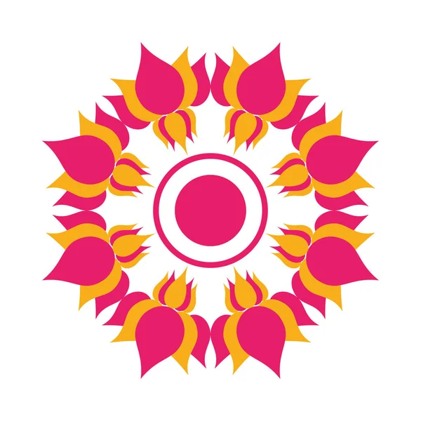 Mandala med blommor hindu dekoration — Stock vektor