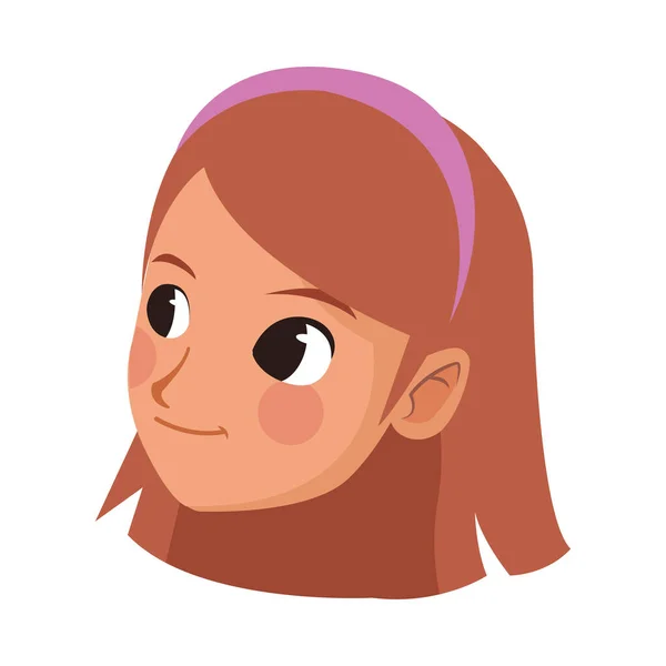 Joven mujer mujer cabeza avatar carácter — Vector de stock