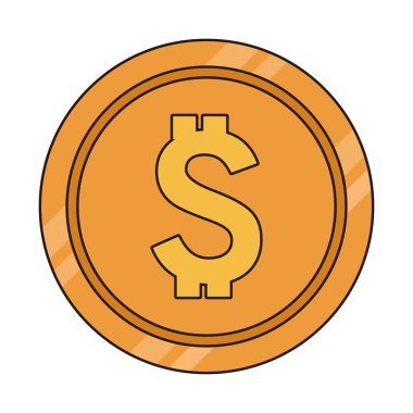 Bozuk para dolar izole edilmiş simgesi