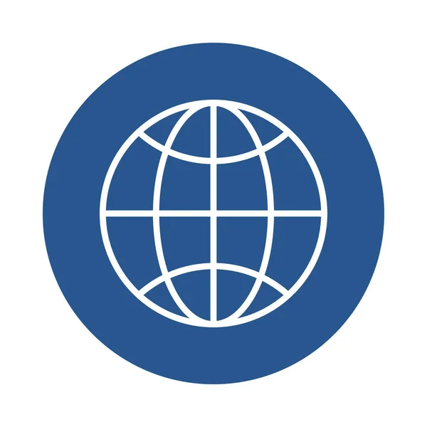 Sphere Planet browser geïsoleerd icoon — Stockvector