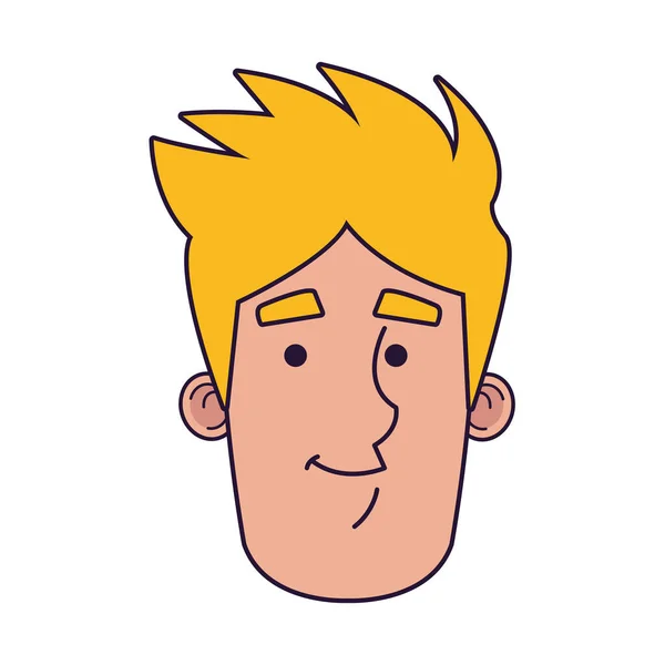 Jovem homem cabeça masculino avatar personagem —  Vetores de Stock